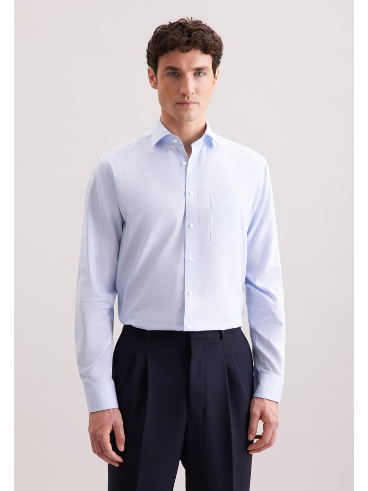 Рубашка из комфортной фланели средне-синего цвета Seidensticker
Рубашка из комфортной фланели средне-синего цвета Seidensticker