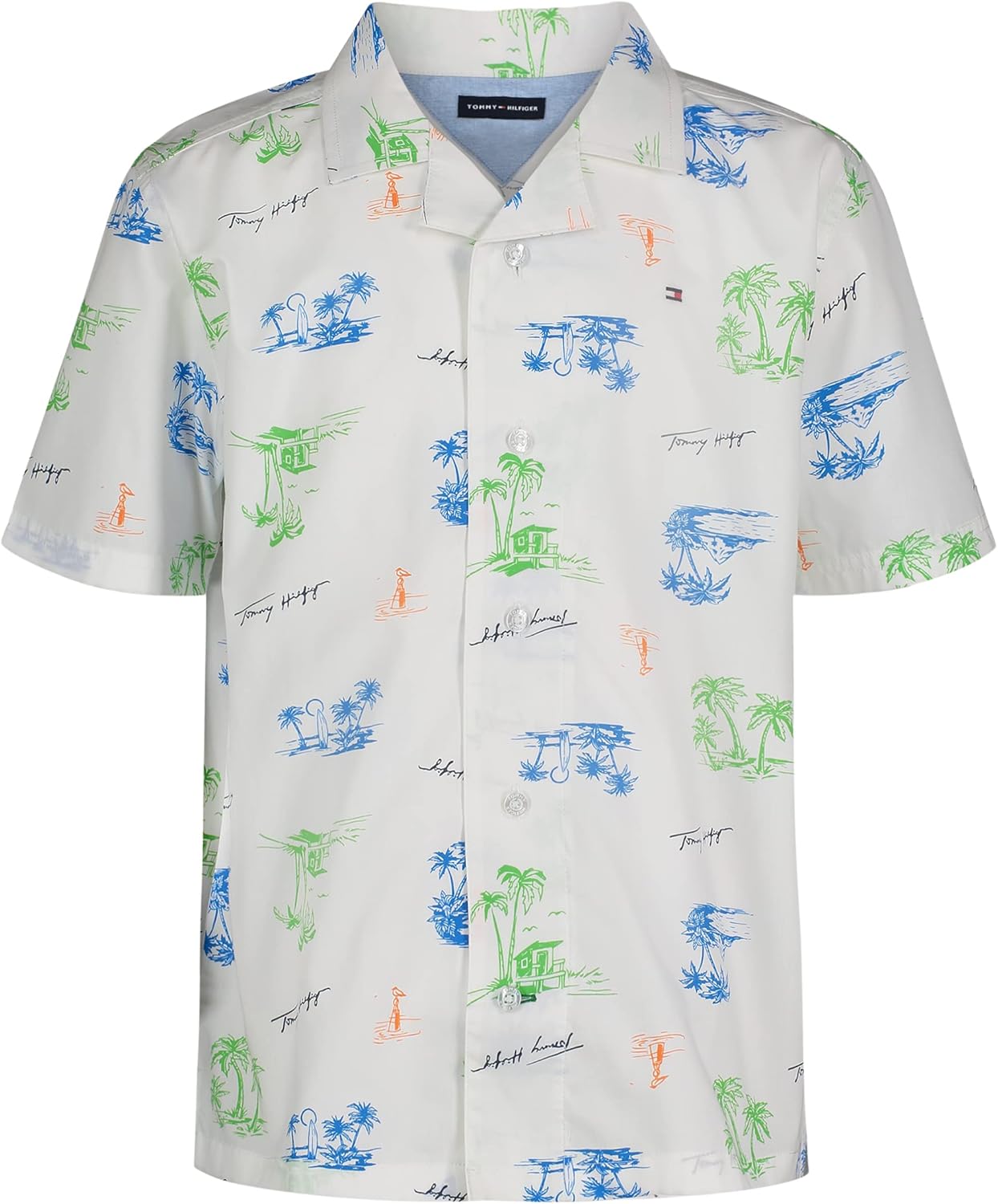 Рубашка Tommy Hilfiger Blue Skies с короткими рукавами для мальчиков (для детей старшего возраста), Destination White
Рубашка Tommy Hilfiger Blue Skies с короткими рукавами для мальчиков (для детей старшего возраста), Destination White