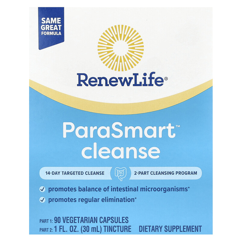 Renew Life, ParaSmart Cleanse, средство для очищения организма за 14 дней, 2 части
Renew Life, ParaSmart Cleanse, средство для очищения организма за 14 дней, 2 части