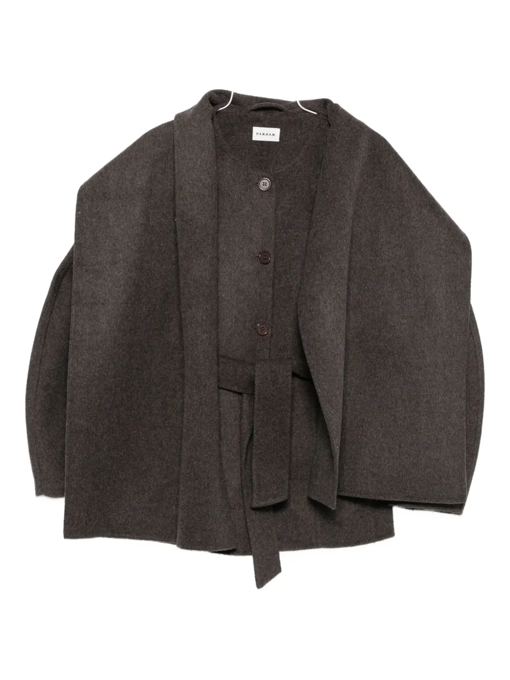 Пальто с поясом и пуговицами P.A.R.O.S.H., коричневый 
Пальто с поясом и пуговицами P.A.R.O.S.H., коричневый