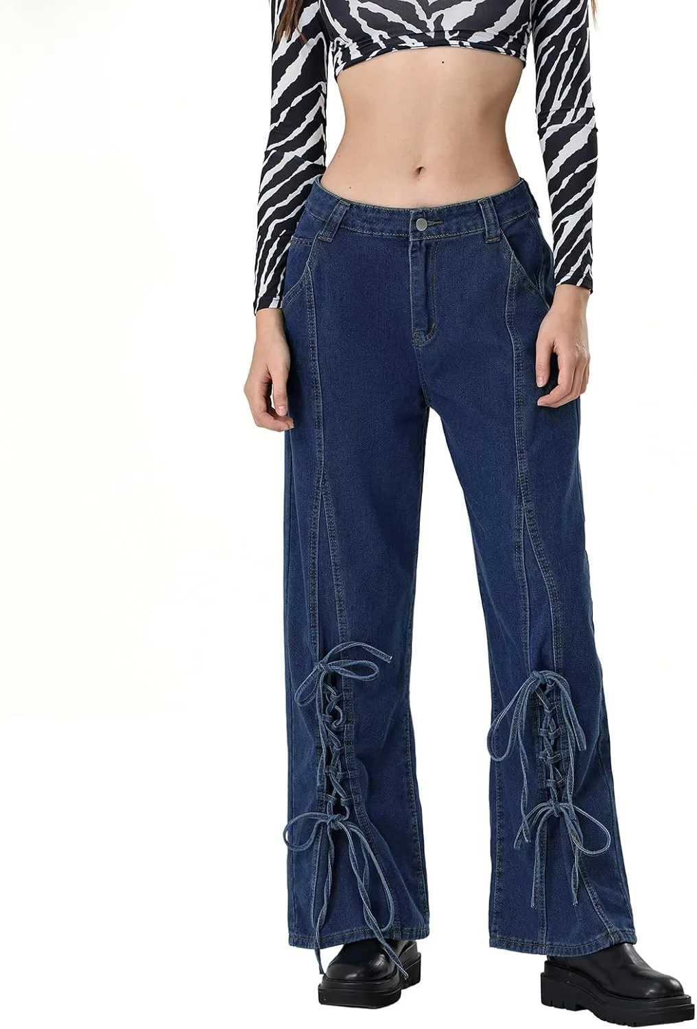 Женские джинсы Wide Leg с кружевными шнуровками — модные свободные брюки для стритвира и повседневной носки
Женские джинсы Wide Leg с кружевными шнуровками — модные свободные брюки для стритвира и повседневной носки