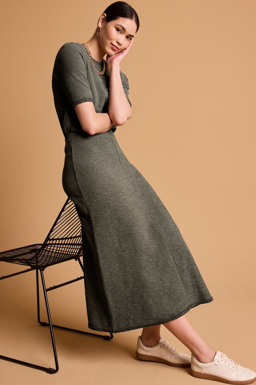 Юбка солнце миди из букле с эластичной талией Next, зеленый
Юбка солнце миди из букле с эластичной талией Next, зеленый