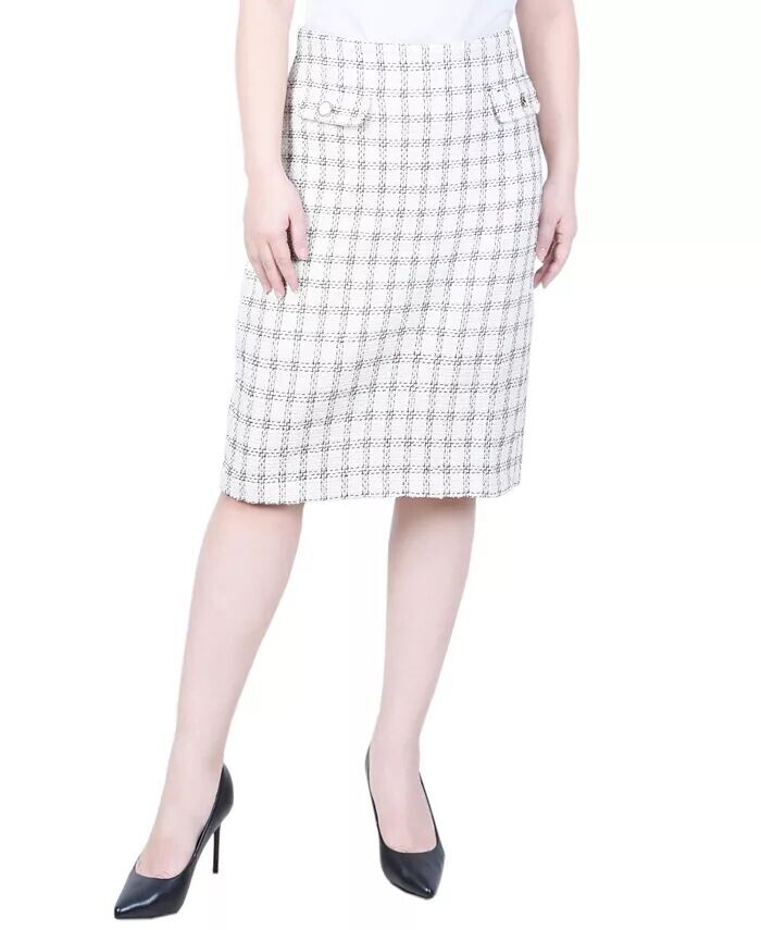 Миниатюрная узкая твидовая юбка двойной вязки NY Collection, мультиколор
Миниатюрная узкая твидовая юбка двойной вязки NY Collection, мультиколор