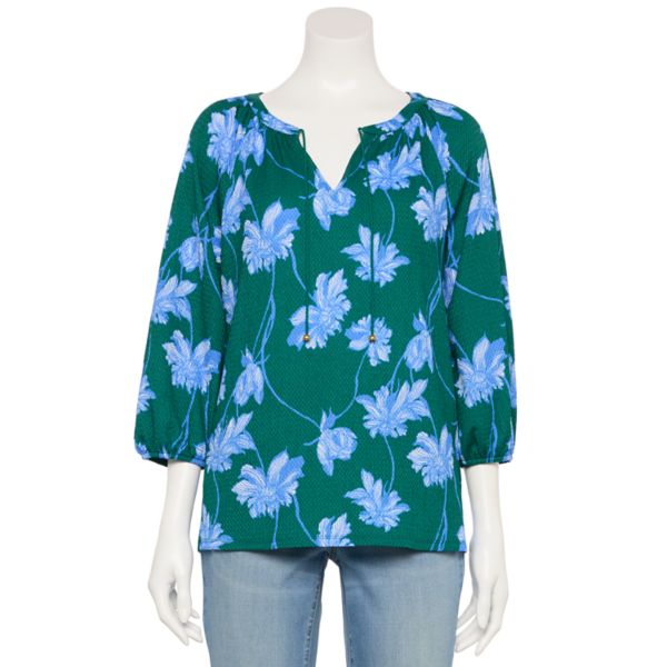 Женская блуза с рукавом 3/4 в народном стиле Croft & Barrow, цвет green linework floral
Женская блуза с рукавом 3/4 в народном стиле Croft & Barrow, цвет green linework floral