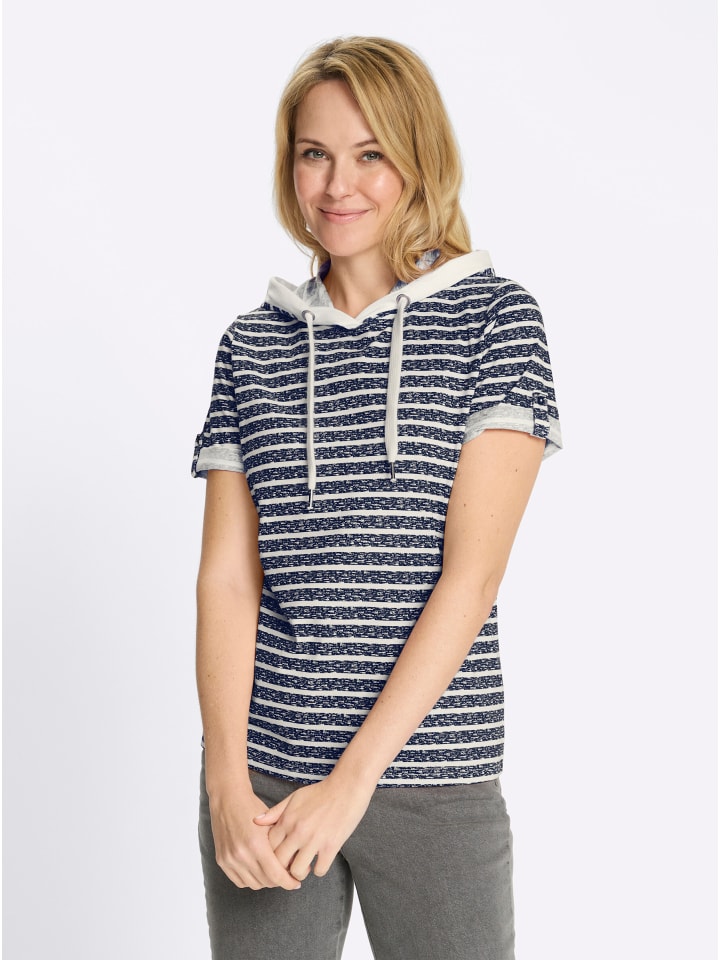 Рубашка с капюшоном в темно-синем и бежевом цветах Sieh an!
Рубашка с капюшоном в темно-синем и бежевом цветах Sieh an!