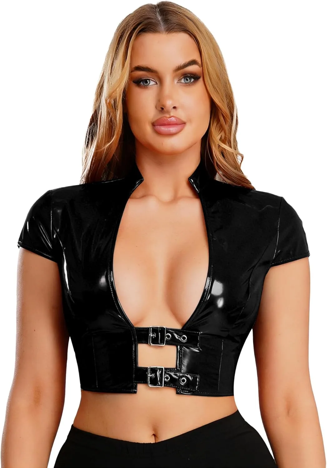 Топ женский PU Leather Slim Fit Open Front Crop Top Wet Look Hularka
Топ женский PU Leather Slim Fit Open Front Crop Top Wet Look Hularka