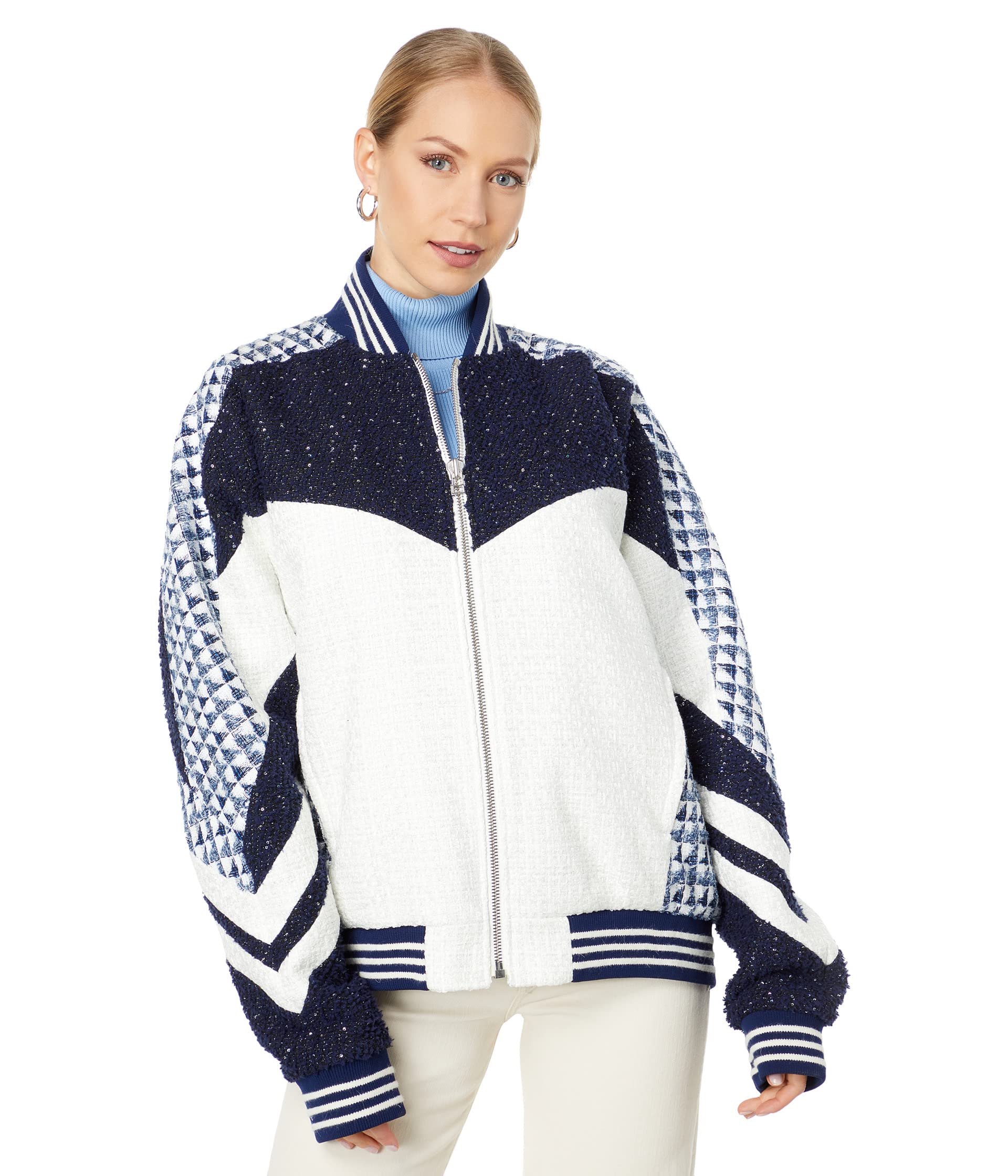 Бомбер Faith Connexion Mix Tweed Bomber, Navy/White
Бомбер Faith Connexion Mix Tweed Bomber, Navy/White