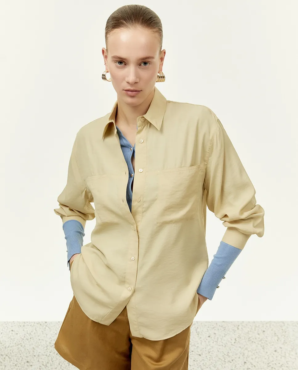 Струящаяся рубашка с карманами Sfera, жёлтый
Струящаяся рубашка с карманами Sfera, жёлтый