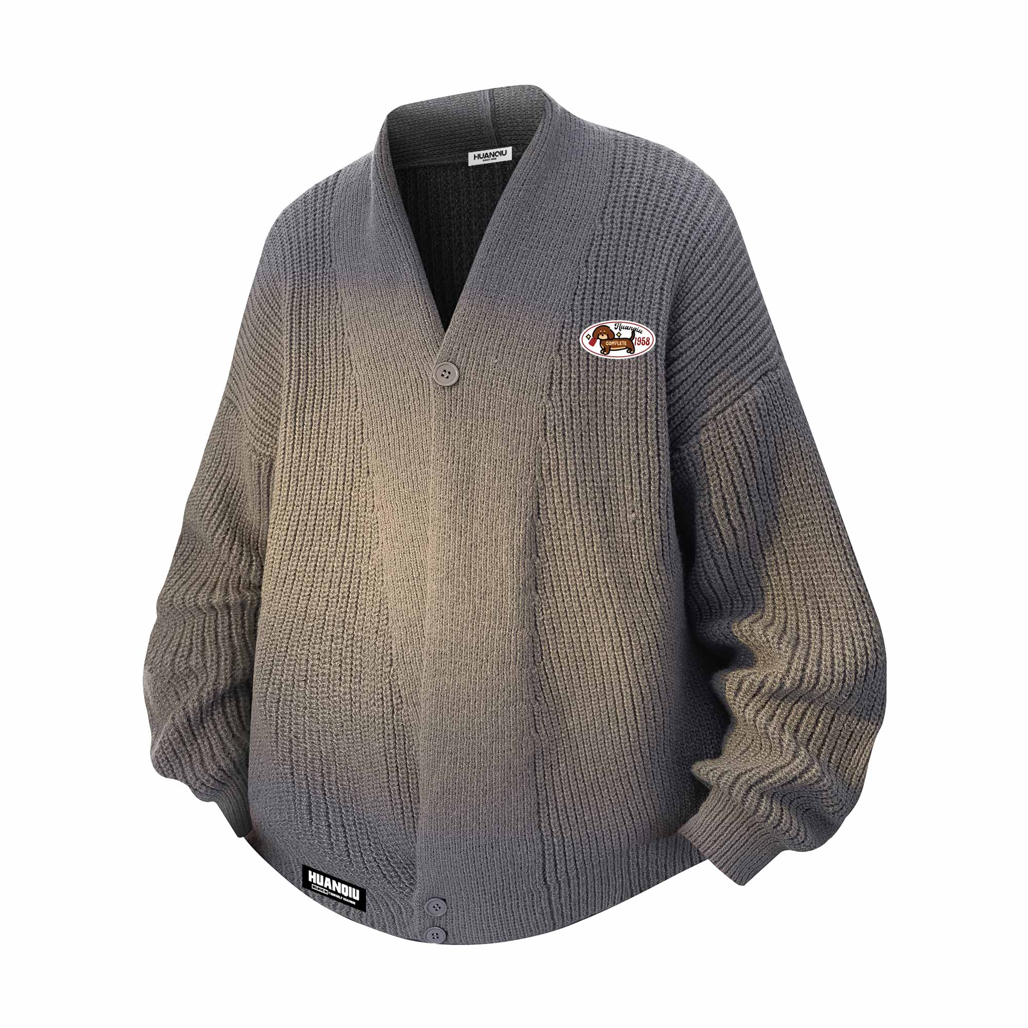 Кардиган Unisex V-образный вырез Moderate HUANQIU, серый
Кардиган Unisex V-образный вырез Moderate HUANQIU, серый