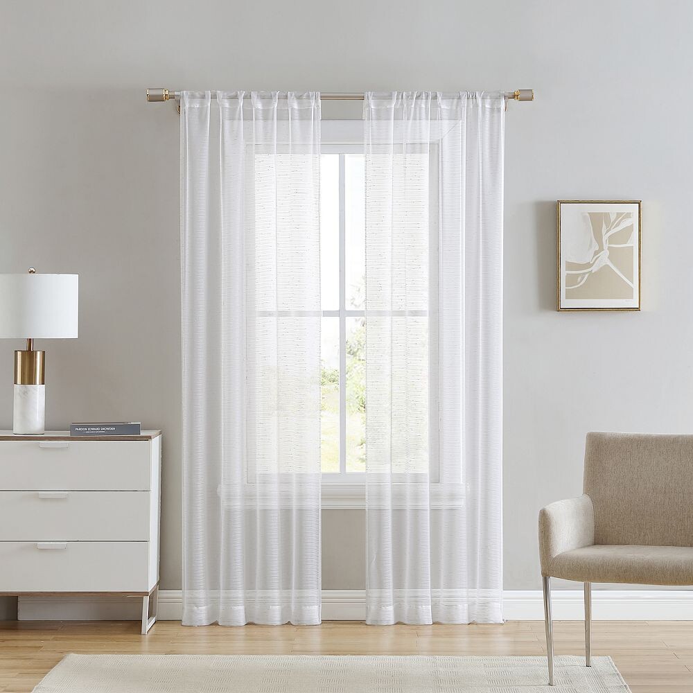 Beatrice Home Fashions Verona Набор из 2 металлических прозрачных оконных занавесок, цвет White Silver
Beatrice Home Fashions Verona Набор из 2 металлических прозрачных оконных занавесок, цвет White Silver