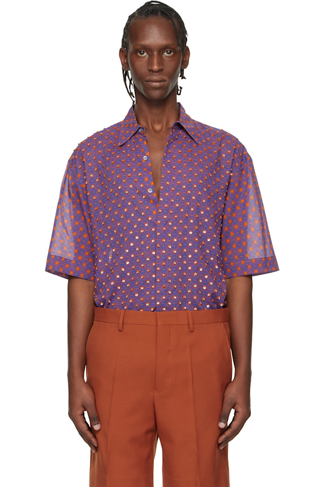 Dries Van Noten Фиолетовая рубашка с пайетками
Dries Van Noten Фиолетовая рубашка с пайетками