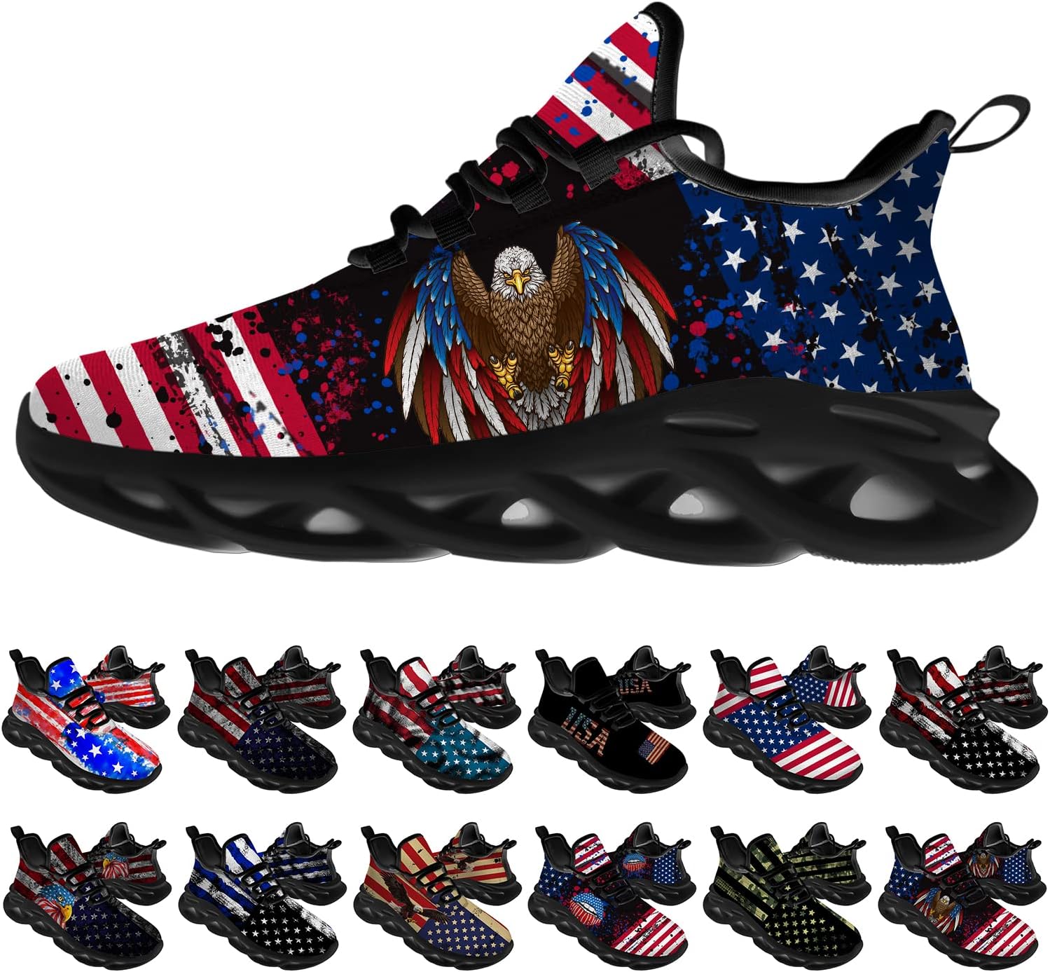 Кроссовки Ciadoon с американским флагом для мужчин и женщин, спортивные кроссовки для бега, ходьбы и тенниса, подарки для мальчиков и девочек, красный
Кроссовки Ciadoon с американским флагом для мужчин и женщин, спортивные кроссовки для бега, ходьбы и тенниса, подарки для мальчиков и девочек, красный