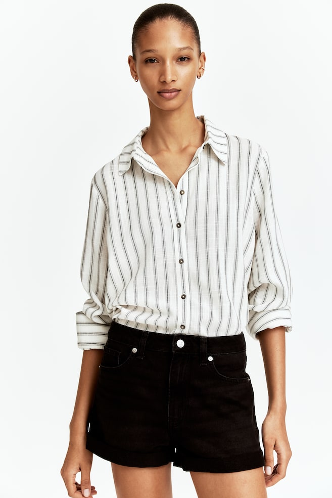 Джинсовые шорты с высокой талией H&M, черный
Джинсовые шорты с высокой талией H&M, черный