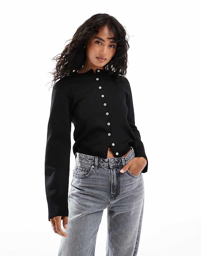 ASOS DESIGN – Черный кардиган плотной вязки
ASOS DESIGN – Черный кардиган плотной вязки