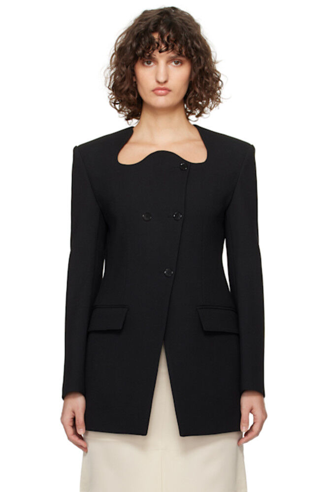 Черный RC Signature изогнутый воротник длинный блейзер RECTO
Черный RC Signature изогнутый воротник длинный блейзер RECTO