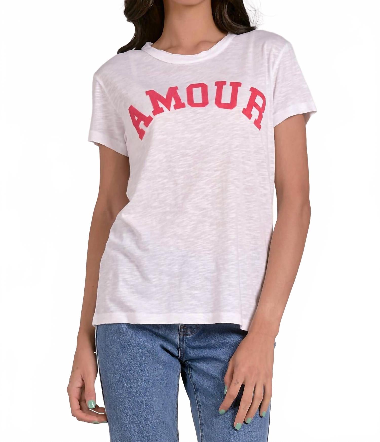 Топ Amour с короткими рукавами в белом цвете ELAN
Топ Amour с короткими рукавами в белом цвете ELAN