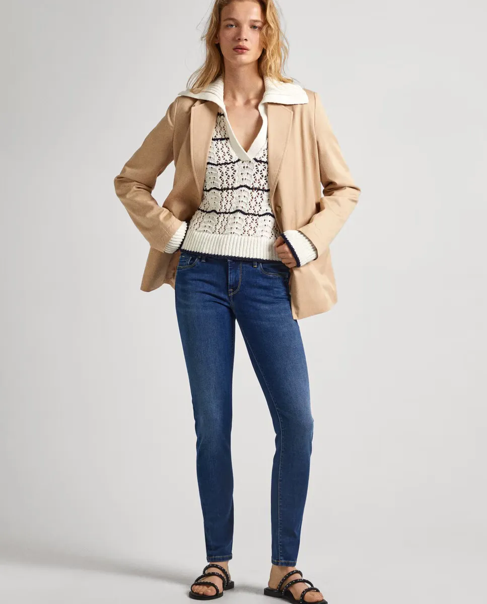 Женские джинсы скинни средней посадки с эффектом потертости Pepe Jeans, синий
Женские джинсы скинни средней посадки с эффектом потертости Pepe Jeans, синий