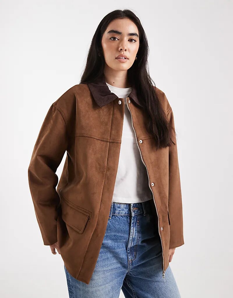 Куртка 4th & Reckless из искусственной замши с контрастным воротником коричневого цвета
Куртка 4th & Reckless из искусственной замши с контрастным воротником коричневого цвета