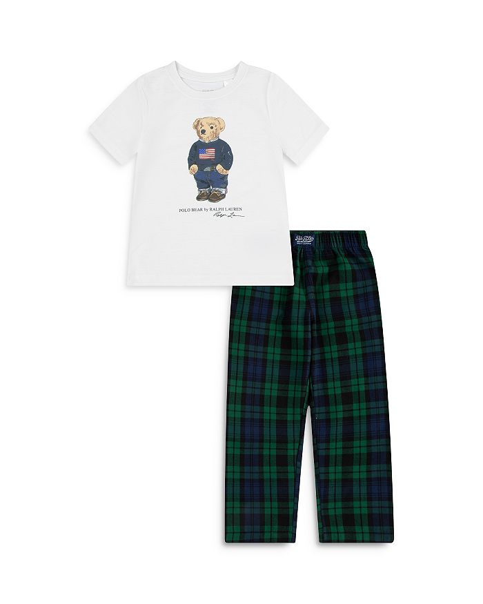 Пижамный комплект из футболки с рисунком медведя и тканых штанов для мальчиков - Little Kid Polo Ralph Lauren, белый
Пижамный комплект из футболки с рисунком медведя и тканых штанов для мальчиков - Little Kid Polo Ralph Lauren, белый