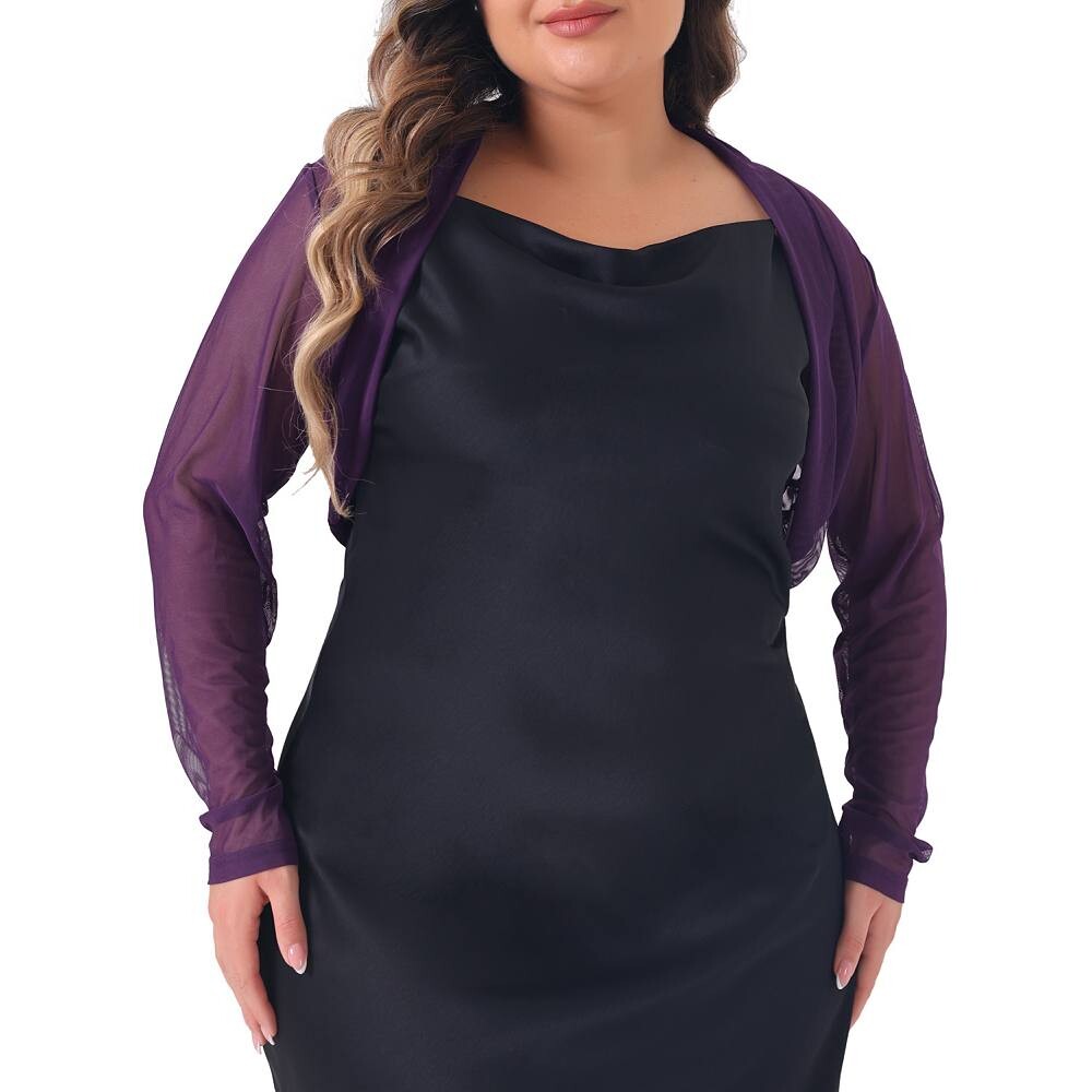 Женские сетчатые укороченные кардиганы больших размеров с длинными рукавами и открытой передней частью, болеро, топ с плечами Agnes Orinda, фиолетовый
Женские сетчатые укороченные кардиганы больших размеров с длинными рукавами и открытой передней частью, болеро, топ с плечами Agnes Orinda, фиолетовый