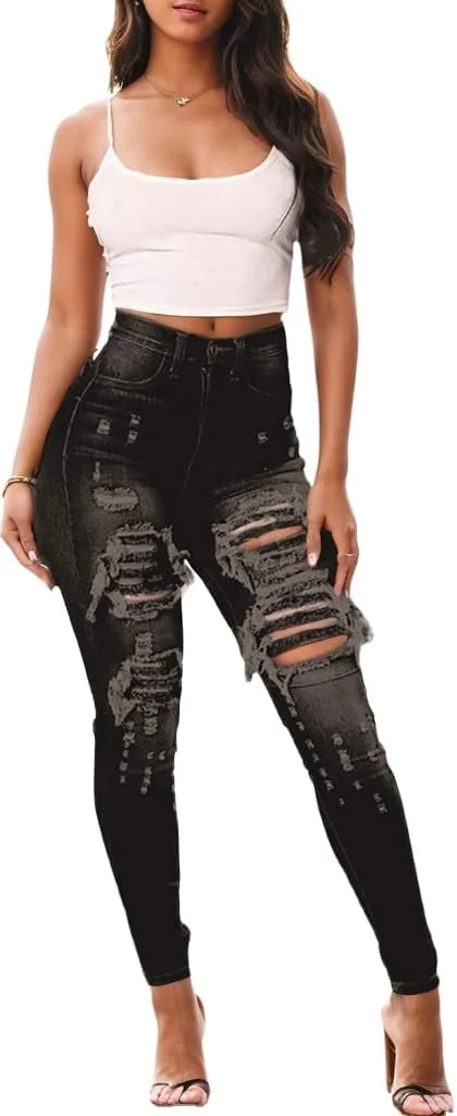 Женские джинсы slim с потертостями и дырками high waist Zylphorix
Женские джинсы slim с потертостями и дырками high waist Zylphorix