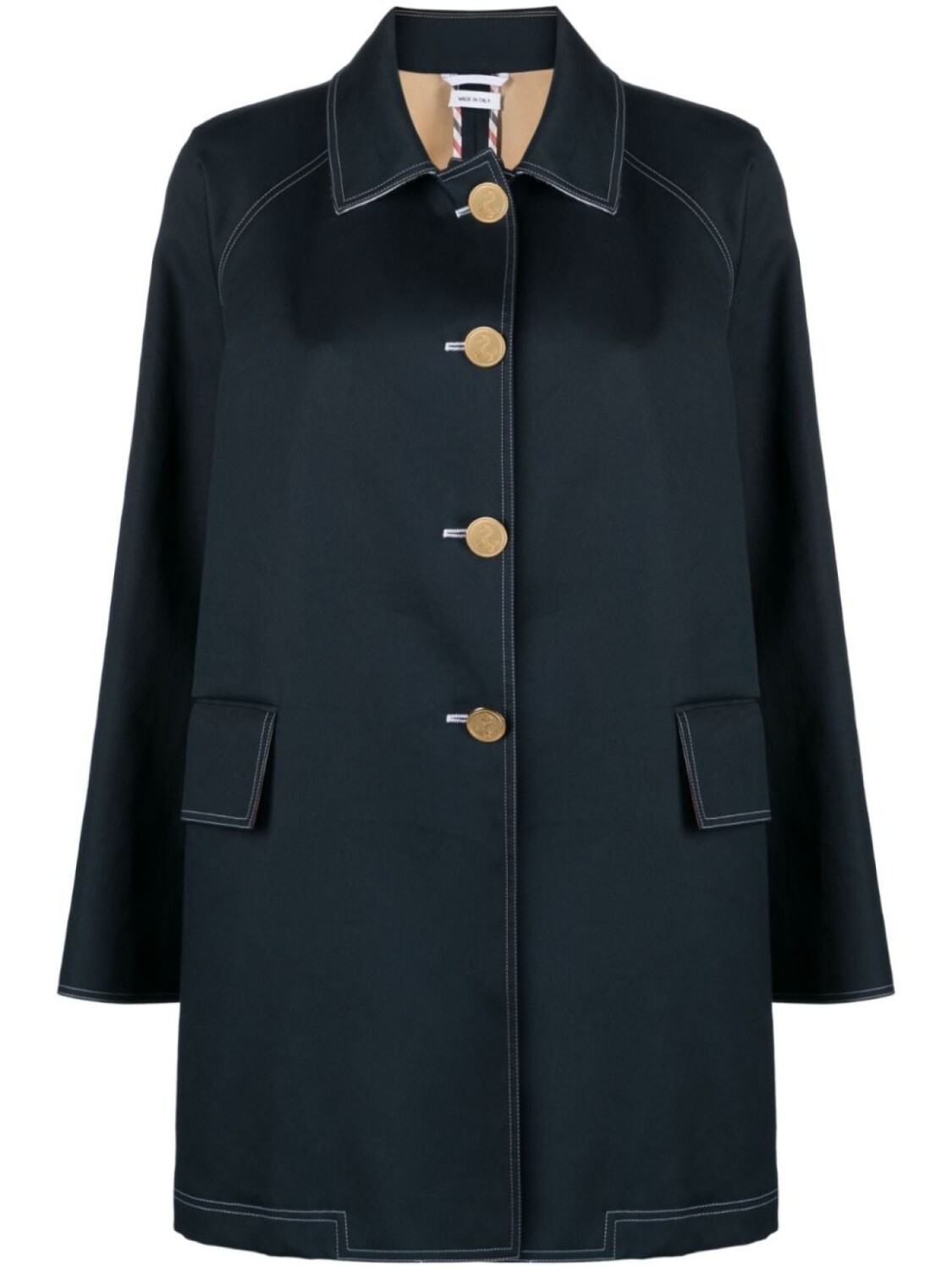 Thom Browne укороченное пальто с полосками RWB, синий
Thom Browne укороченное пальто с полосками RWB, синий