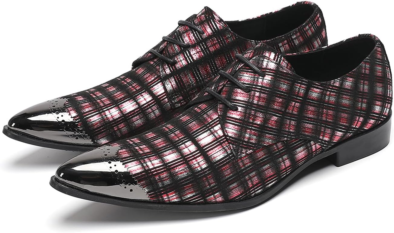 Мужские повседневные туфли из лакированной кожи в клетку - оксфорды с металлическим заостренным носком на шнуровке, модные красно-черные формальные туфли для свадьбы, выпускного, вечеринок, работы и вечернего выхода Santimon
Мужские повседневные туфли из лакированной кожи в клетку - оксфорды с металлическим заостренным носком на шнуровке, модные красно-черные формальные туфли для свадьбы, выпускного, вечеринок, работы и вечернего выхода Santimon