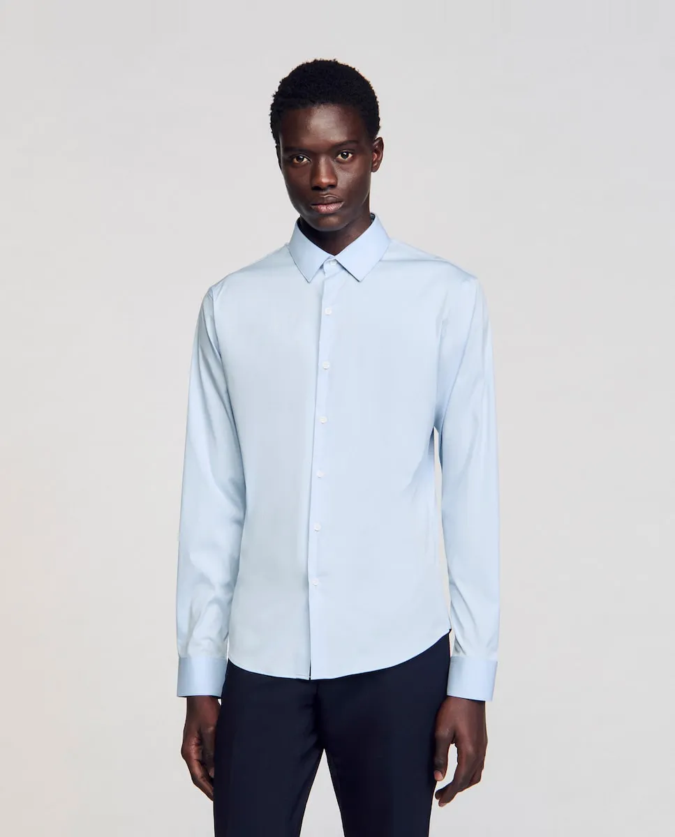 Облегающая мужская рубашка из стрейч-хлопка Sandro, синий
Облегающая мужская рубашка из стрейч-хлопка Sandro, синий