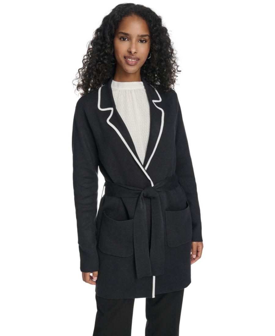 Женский свитер с поясом и контрастным воротником Calvin Klein, Navy/Cream
Женский свитер с поясом и контрастным воротником Calvin Klein, Navy/Cream