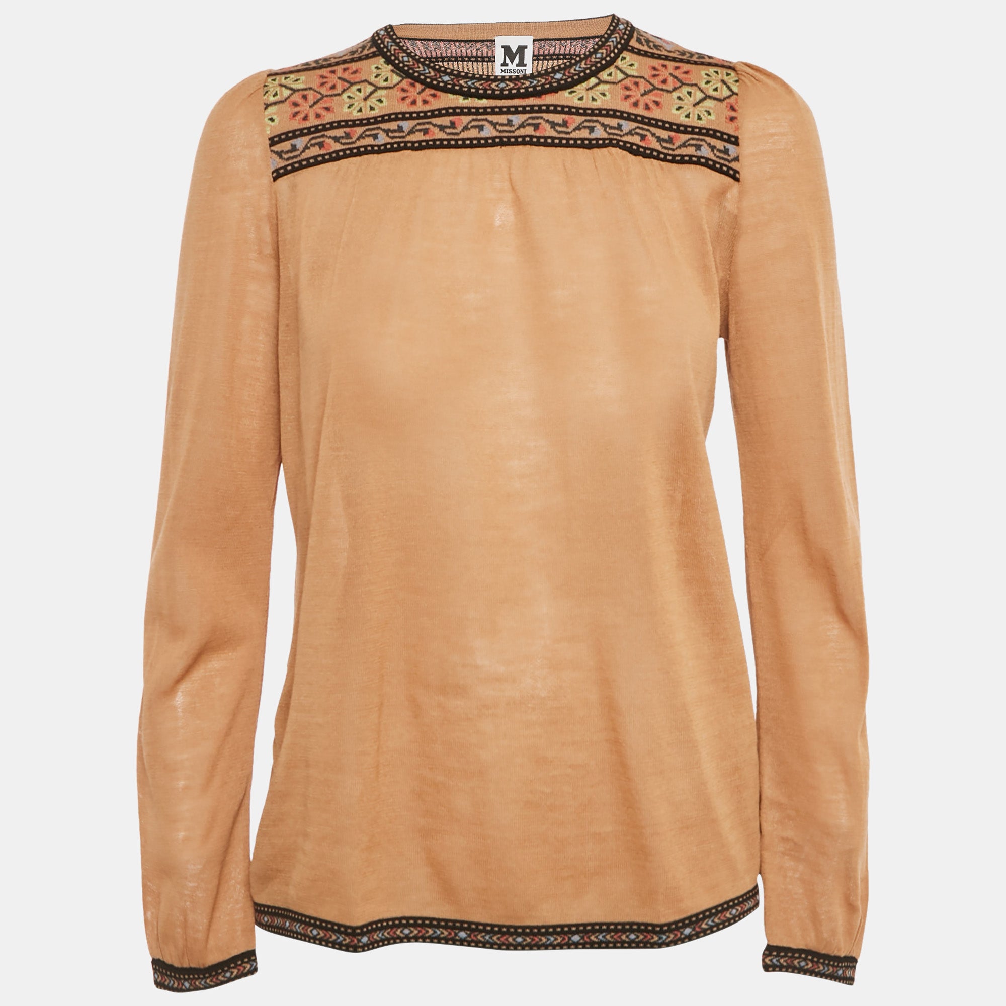 M Missoni Бежевый трикотажный топ с длинными рукавами от Missoni
M Missoni Бежевый трикотажный топ с длинными рукавами от Missoni