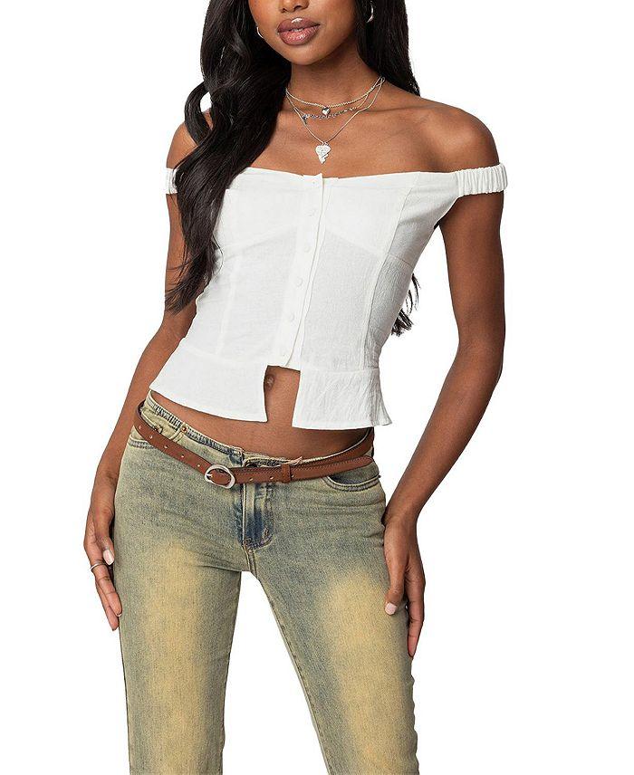 Топ Ali Linen Look с открытыми плечами Edikted, белый
Топ Ali Linen Look с открытыми плечами Edikted, белый