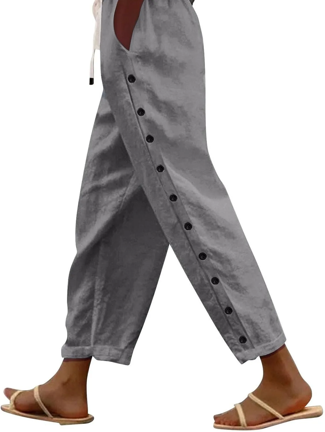 Kenvina льняные капри для женщин с эластичным поясом на шнурке и карманами
Kenvina льняные капри для женщин с эластичным поясом на шнурке и карманами