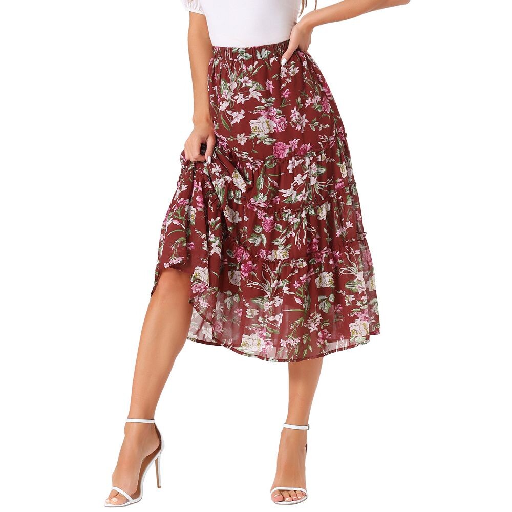 Женская многоярусная юбка макси с эластичной резинкой на талии и цветочным принтом ALLEGRA K, цвет Burgundy
Женская многоярусная юбка макси с эластичной резинкой на талии и цветочным принтом ALLEGRA K, цвет Burgundy