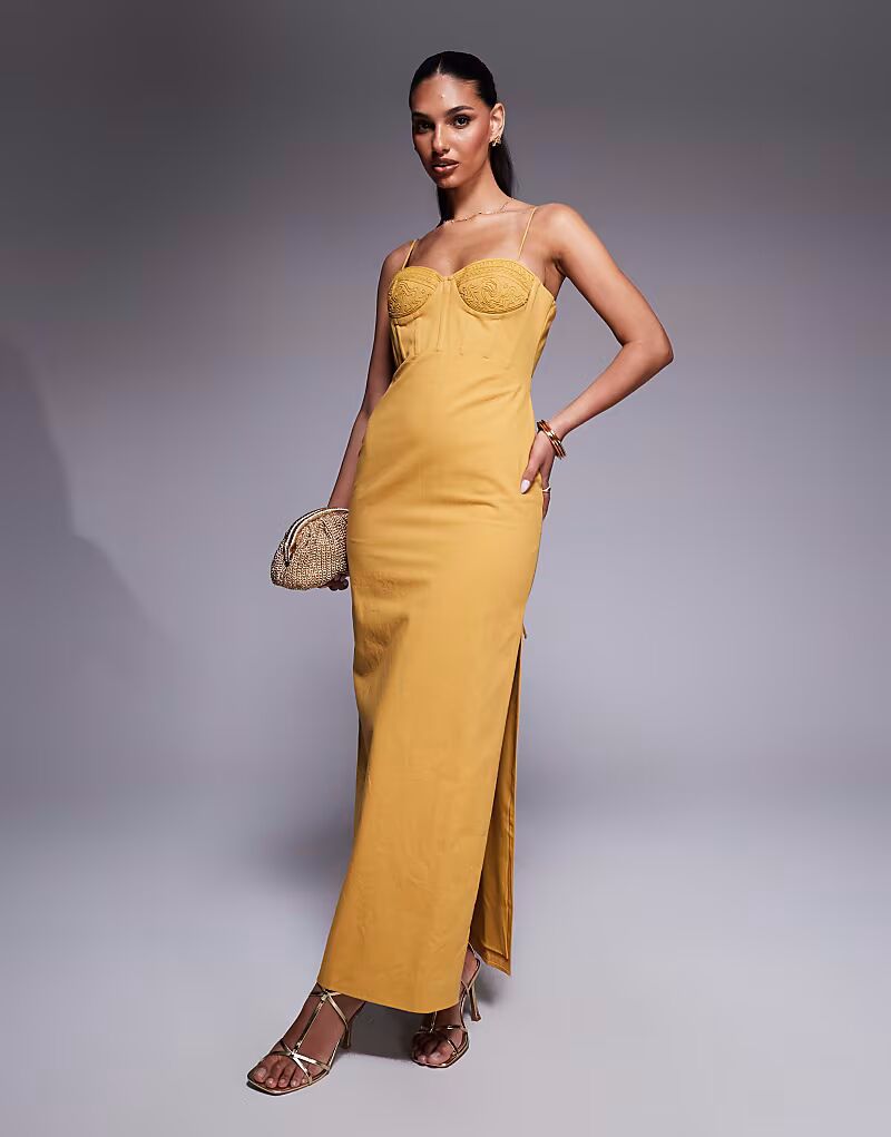 Платье миди из хлопкового твила ASOS DESIGN с вышитой деталью на груди горчичного цвета
Платье миди из хлопкового твила ASOS DESIGN с вышитой деталью на груди горчичного цвета