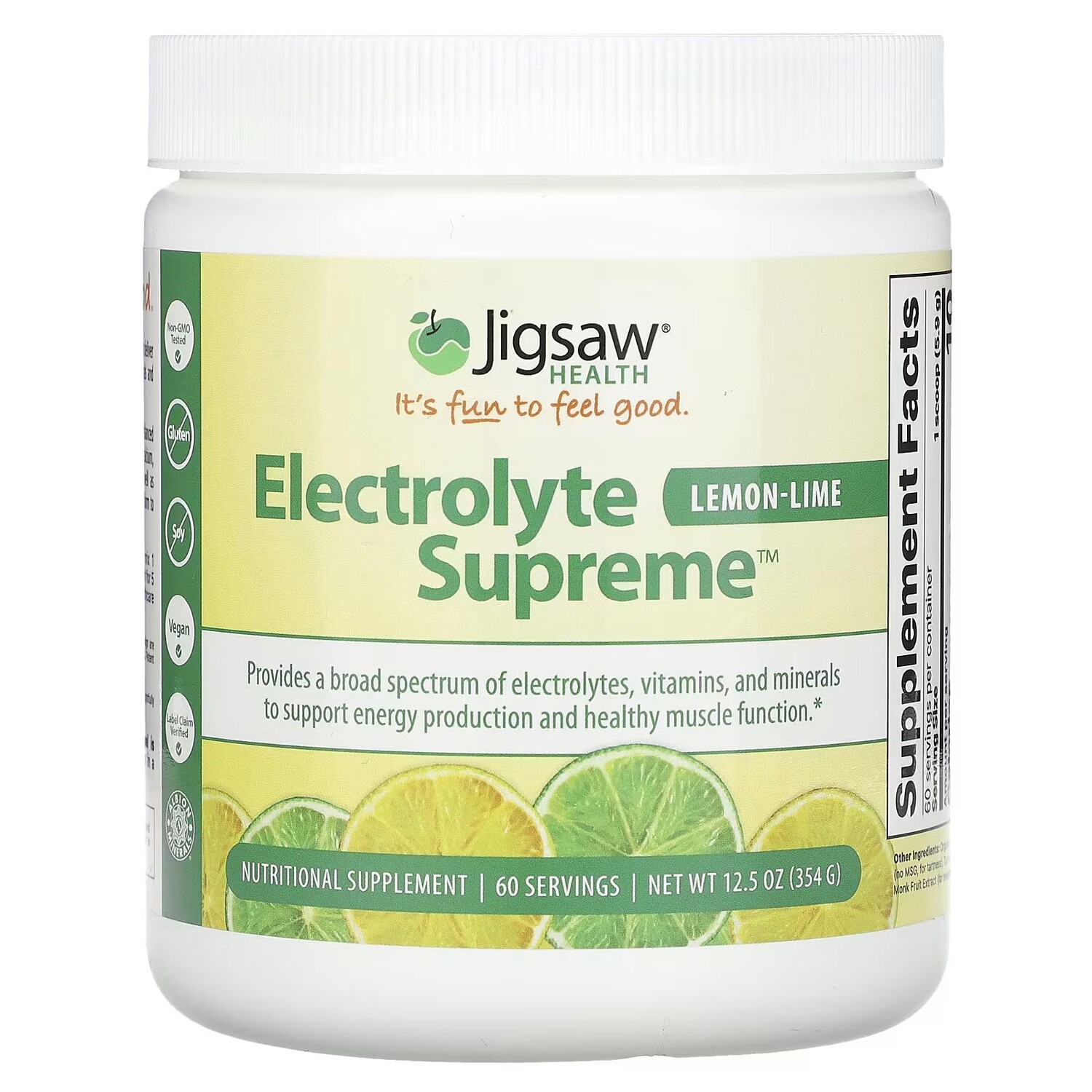 Electrolyte Supreme, лимон-лайм, 12,5 унций (354 г) Jigsaw Health
Electrolyte Supreme, лимон-лайм, 12,5 унций (354 г) Jigsaw Health