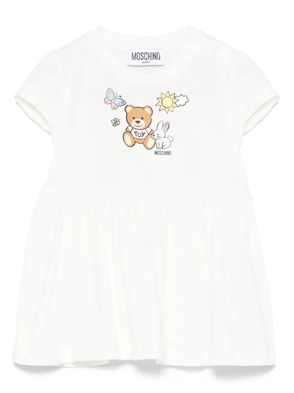 Платье с графичным принтом Moschino Kids, белый
Платье с графичным принтом Moschino Kids, белый