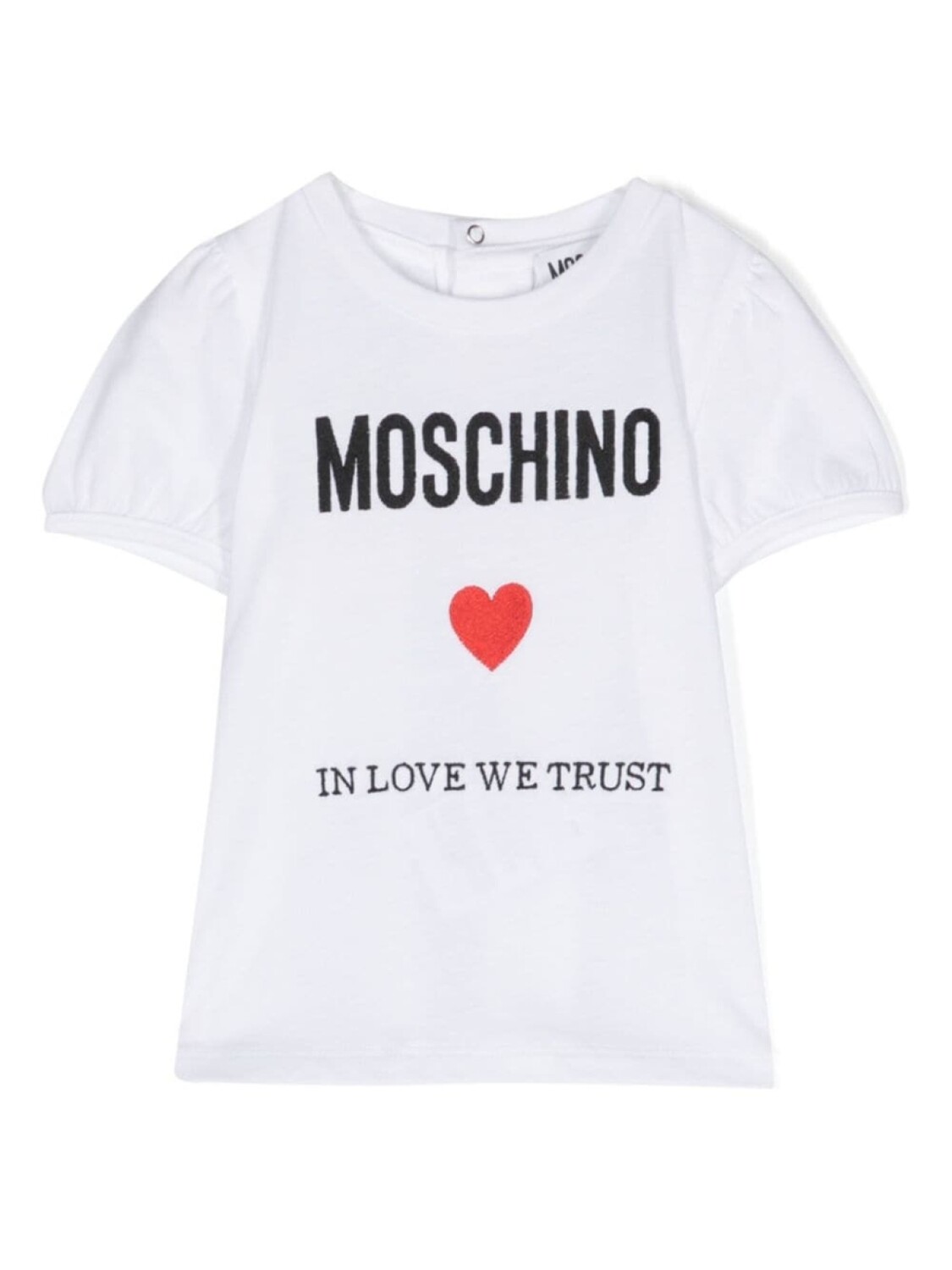 Moschino Kids футболка с вышитым логотипом, белый 
Moschino Kids футболка с вышитым логотипом, белый