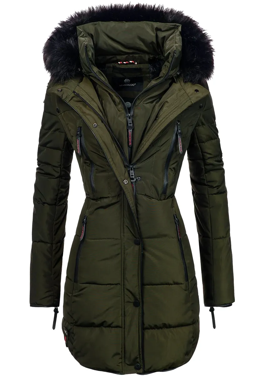Стеганое пальто Marikoo "Самогон", зимнее полупальто со съемным капюшоном из искусственного меха, зеленый
Стеганое пальто Marikoo "Самогон", зимнее полупальто со съемным капюшоном из искусственного меха, зеленый
