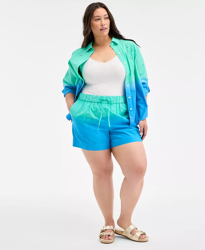 Модные шорты с завязками омбре больших размеров On 34th, синий
Модные шорты с завязками омбре больших размеров On 34th, синий