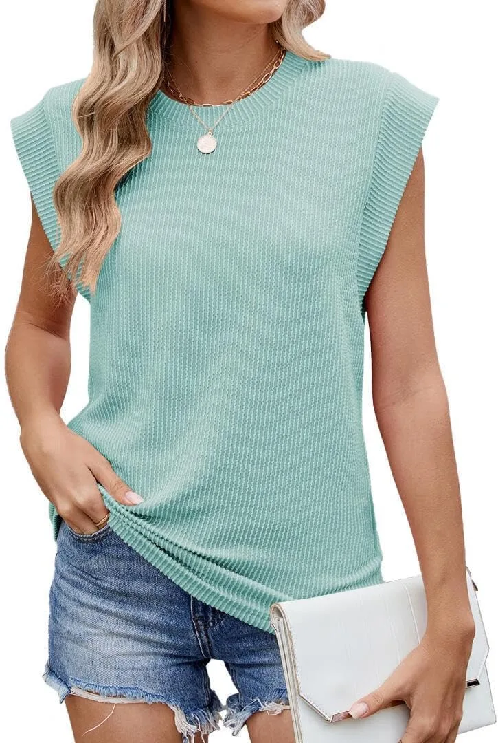 FMCHICO Женский безрукавный свитер летний с коротким рукавом и круглым вырезом
FMCHICO Женский безрукавный свитер летний с коротким рукавом и круглым вырезом