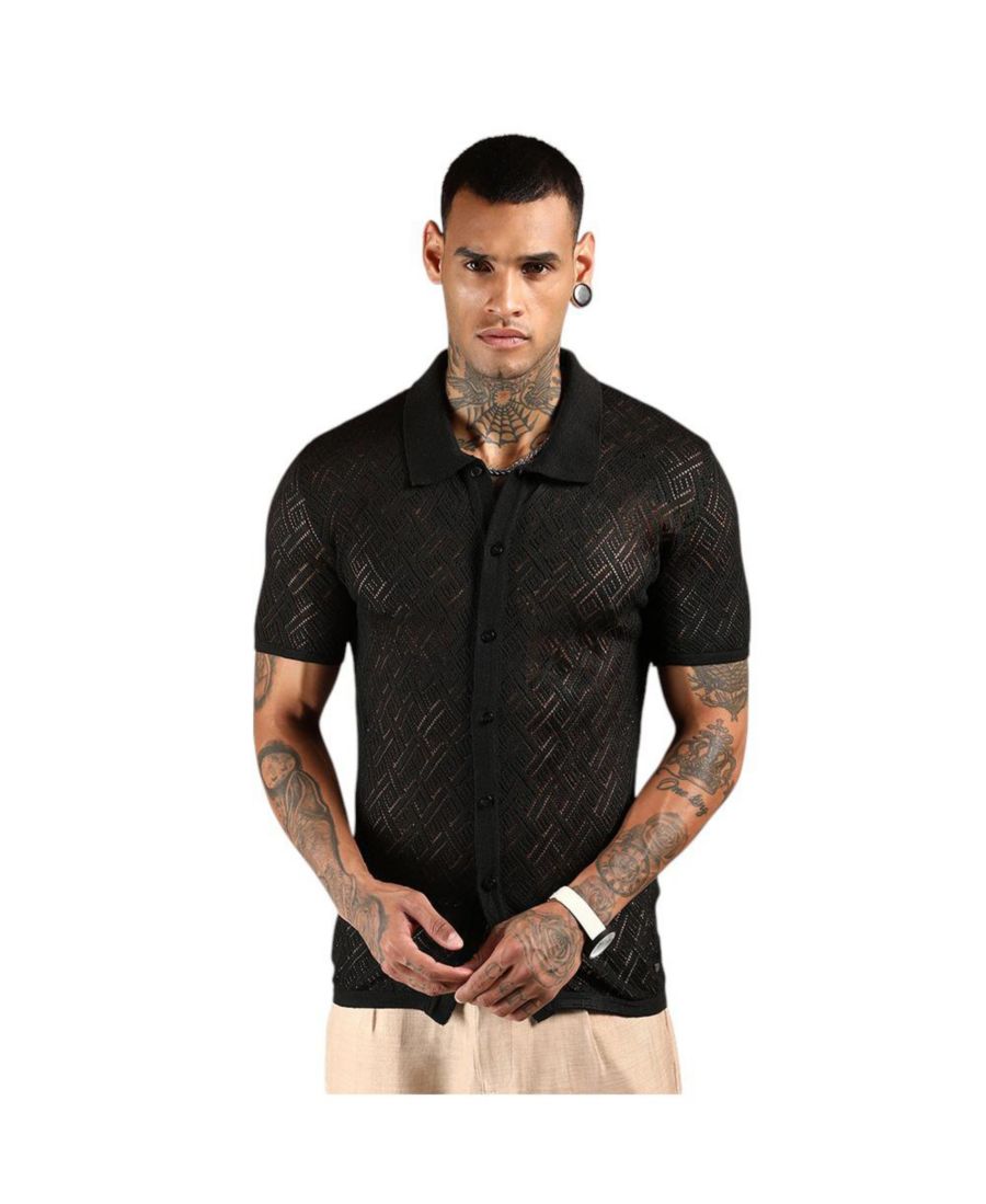 Мужская трикотажная рубашка с перекрывающимися фактурами Campus Sutra, Black
Мужская трикотажная рубашка с перекрывающимися фактурами Campus Sutra, Black