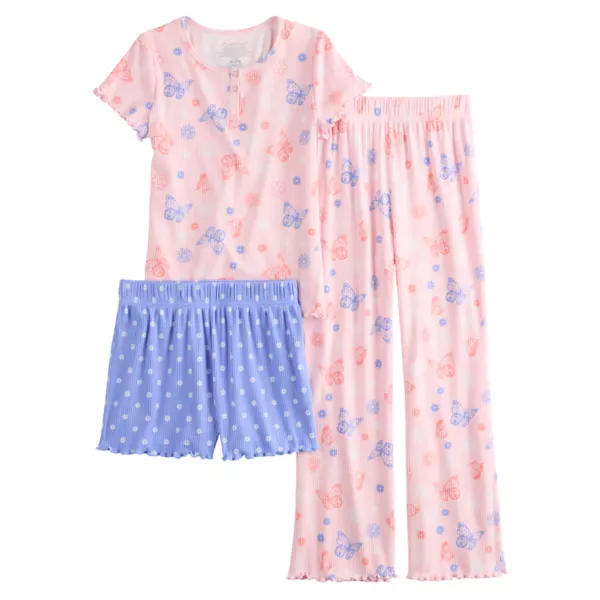 Комплект из ребристой пижамы с короткими рукавами, штанов для сна и шорт для сна для девочек 4–12 лет Cuddl Duds, цвет butterfly
Комплект из ребристой пижамы с короткими рукавами, штанов для сна и шорт для сна для девочек 4–12 лет Cuddl Duds, цвет butterfly