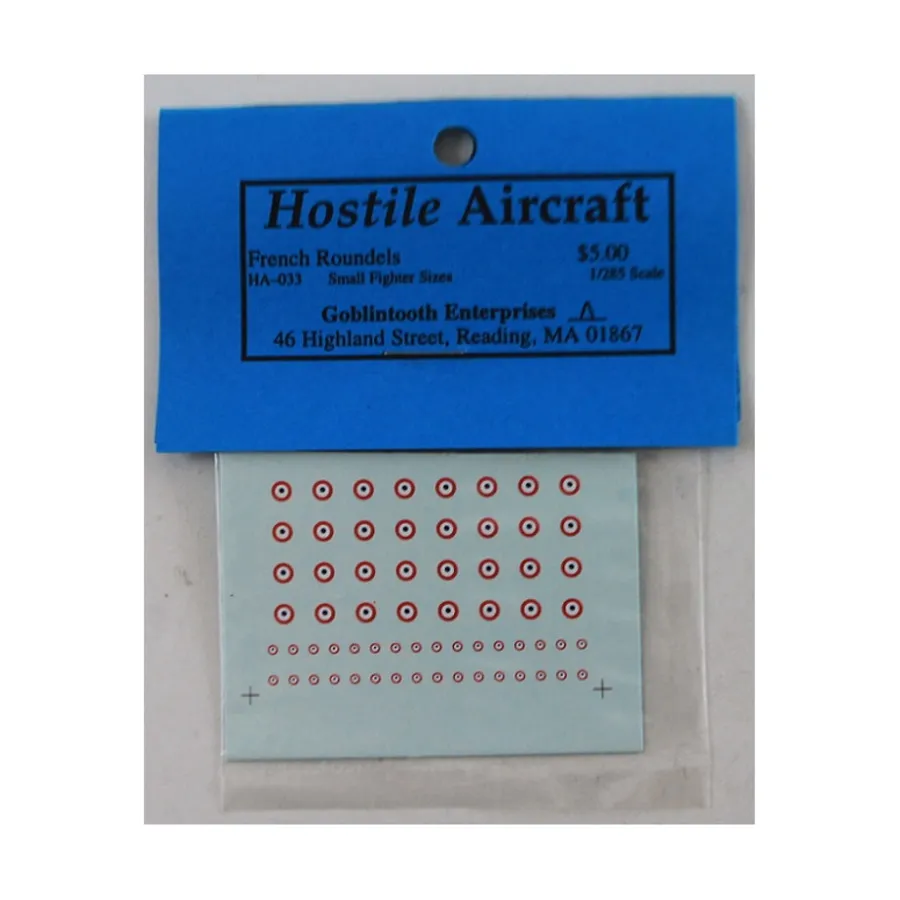 Французские медальоны - маленькие, Hostile Aircraft - Decals (1:285)
Французские медальоны - маленькие, Hostile Aircraft - Decals (1:285)