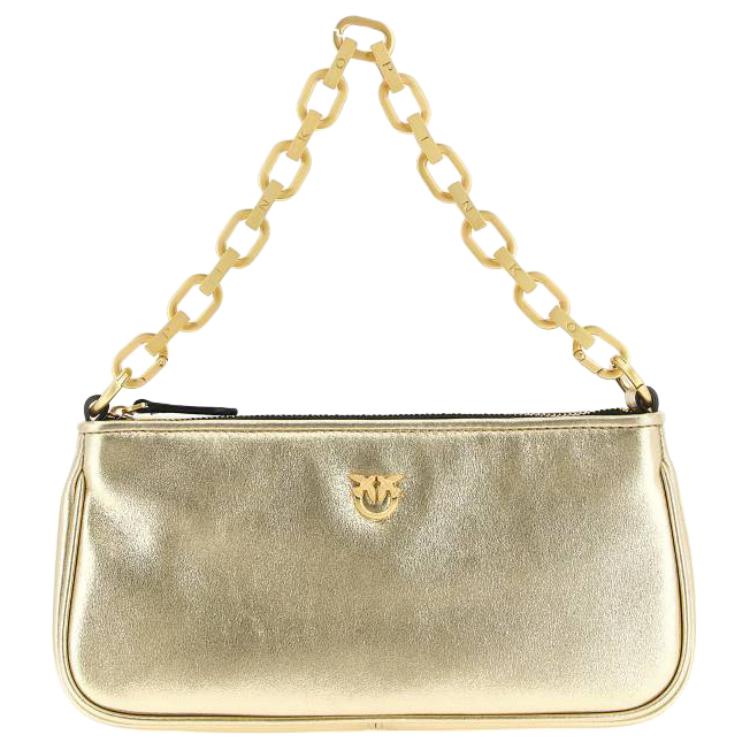 PINKO Миниатюрная женская сумочка из телячьей кожи с одним плечевым ремнем золотистого цвета
PINKO Миниатюрная женская сумочка из телячьей кожи с одним плечевым ремнем золотистого цвета