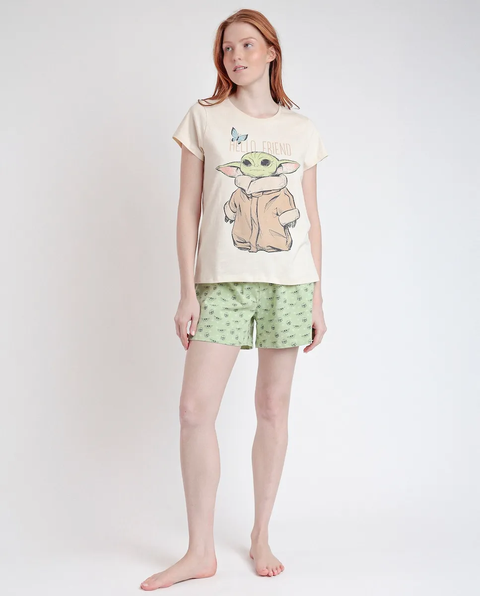 Короткая женская пижама из трикотажного полотна цвета экрю с принтом Disney, цвет Crudo
Короткая женская пижама из трикотажного полотна цвета экрю с принтом Disney, цвет Crudo