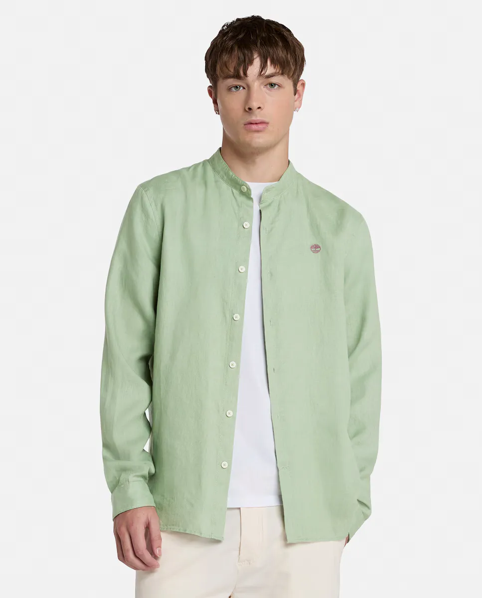 Мужская однотонная льняная рубашка с узким воротником Мао и длинными рукавами Timberland, светло-зеленый
Мужская однотонная льняная рубашка с узким воротником Мао и длинными рукавами Timberland, светло-зеленый