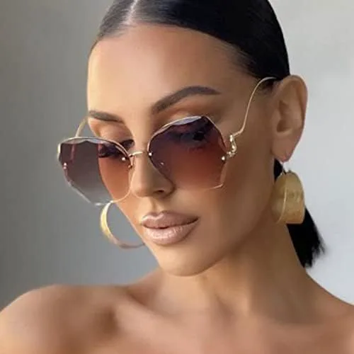 Солнцезащитные очки без оправы для женщин, градиентные солнцезащитные очки, винтажные женские очки для путешествий, защита от УФ-излучения UV400 MTZJH, 4
Солнцезащитные очки без оправы для женщин, градиентные солнцезащитные очки, винтажные женские очки для путешествий, защита от УФ-излучения UV400 MTZJH, 4