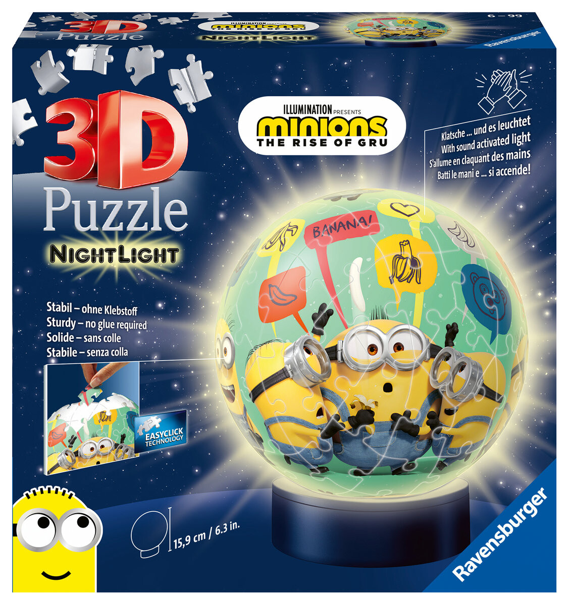 3D-пазл Светящийся шар: Миньоны Ravensburger
3D-пазл Светящийся шар: Миньоны Ravensburger