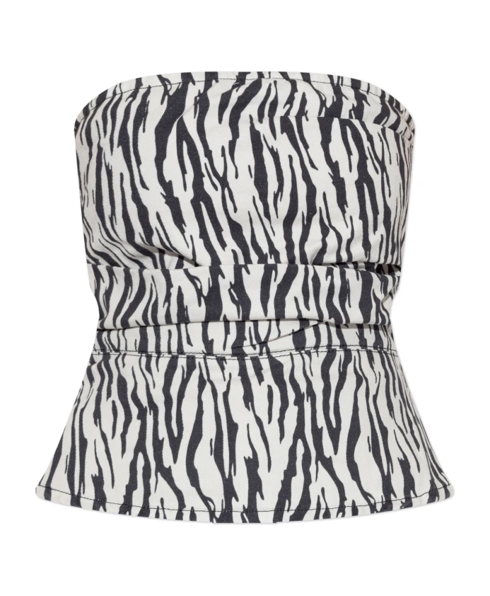 Топ с животным принтом Rotate Birger Christensen, белый
Топ с животным принтом Rotate Birger Christensen, белый