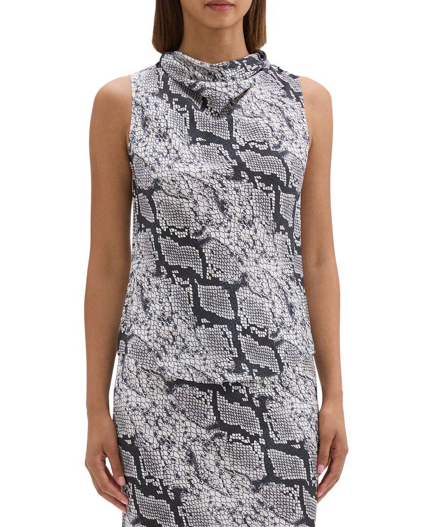 Шелковый топ с воротником-хомутиком Theory, серый
Шелковый топ с воротником-хомутиком Theory, серый